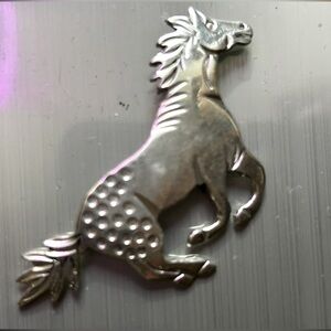 Navajo Artist Allison Manuellto Sterling Silver Horse pin